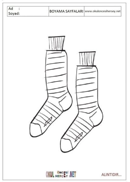 Детские носочки раскраска