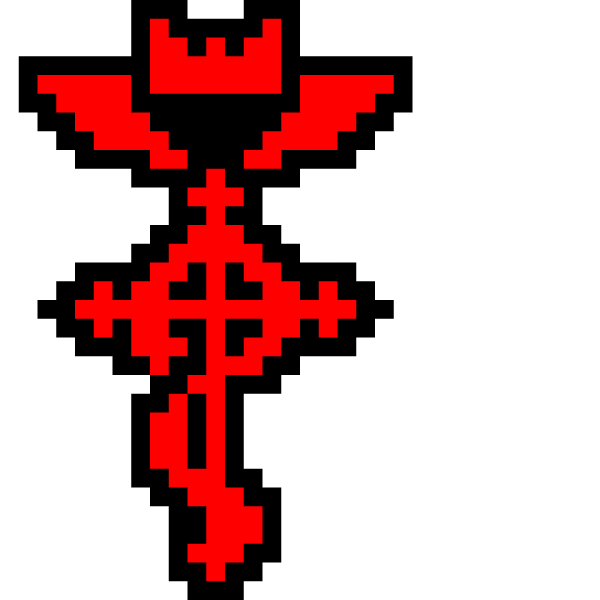 Крест с крыльями эскиз