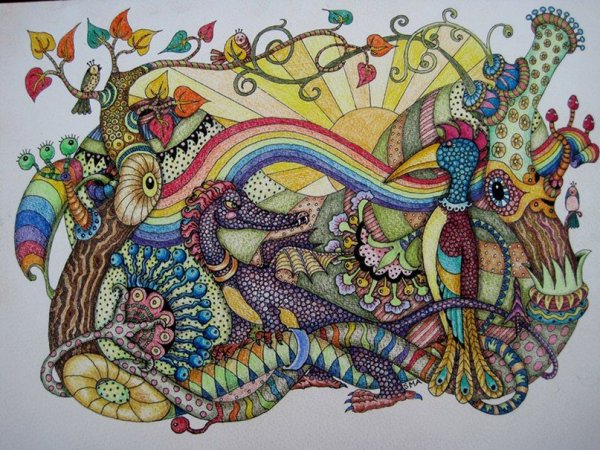 Картины в стиле дудлинг