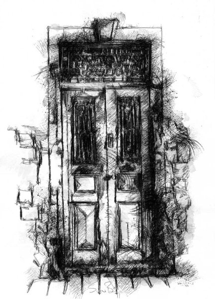 Рисунок за дверью