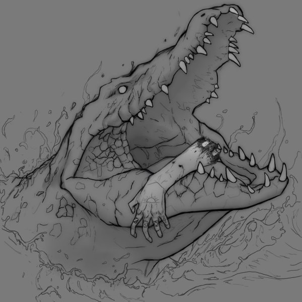 Крокодил набросок