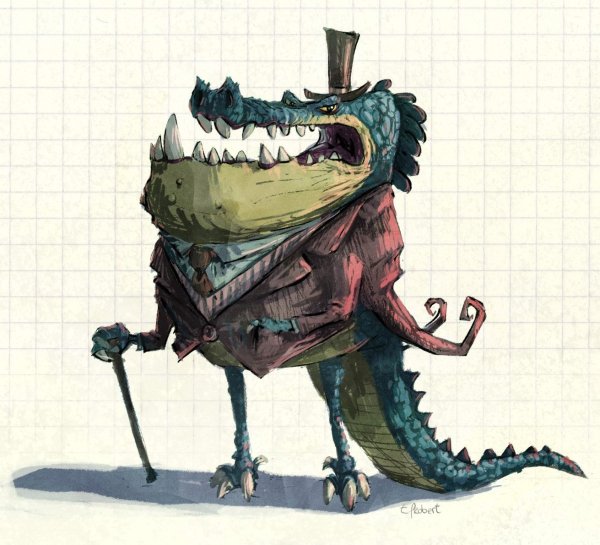 Крокодил арт милый