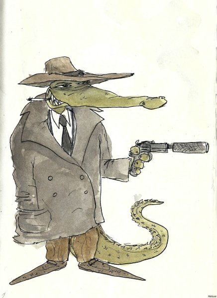Крокодил с пистолетом