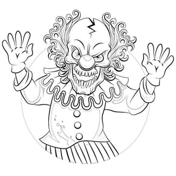 Клоун раскраска простая
