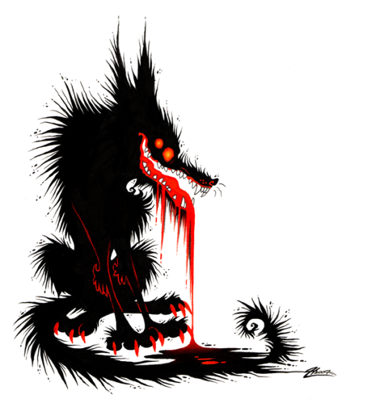 Лиса с окровавленной пастью