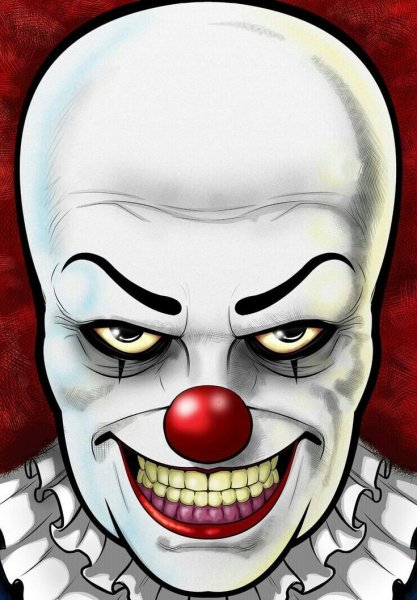 Клоун мультяшный страшный