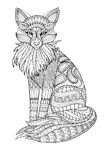 Раскраска антистресс лиса