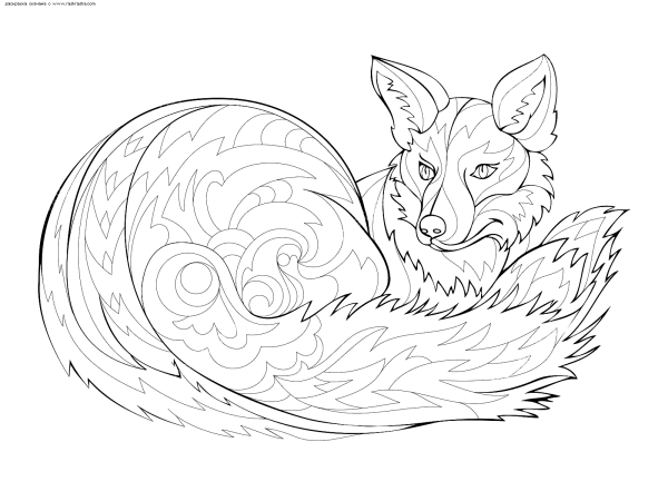 Раскраска антистресс лиса