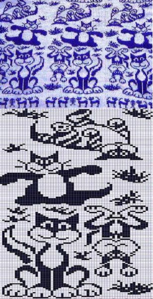 Узор кошки для вязания