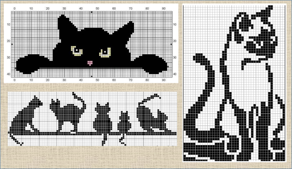 Жаккардовые узоры котики схемы