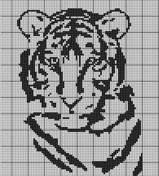 Тигр филейной вязкой