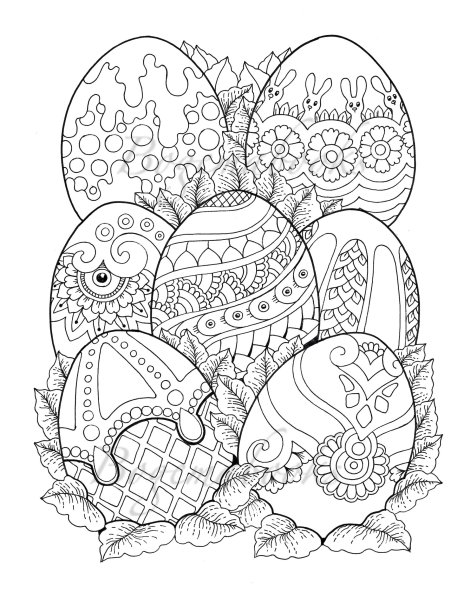 Пасхальное яйцо раскраска антистресс