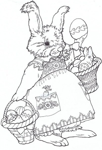 Раскраска Пасха кролик