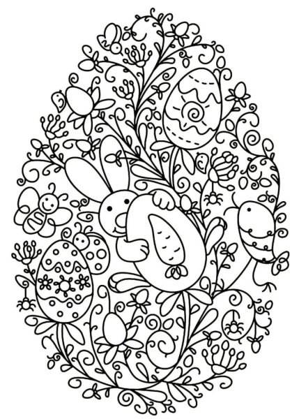 Раскраски антистресс Пасха