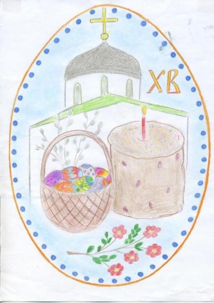 Рисунок на тему Пасха