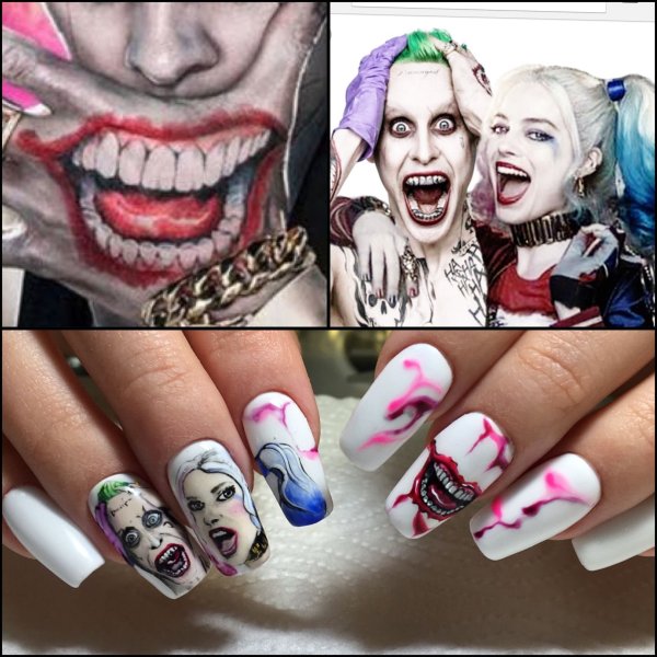 Маникюр Харли Квинн и Джокер