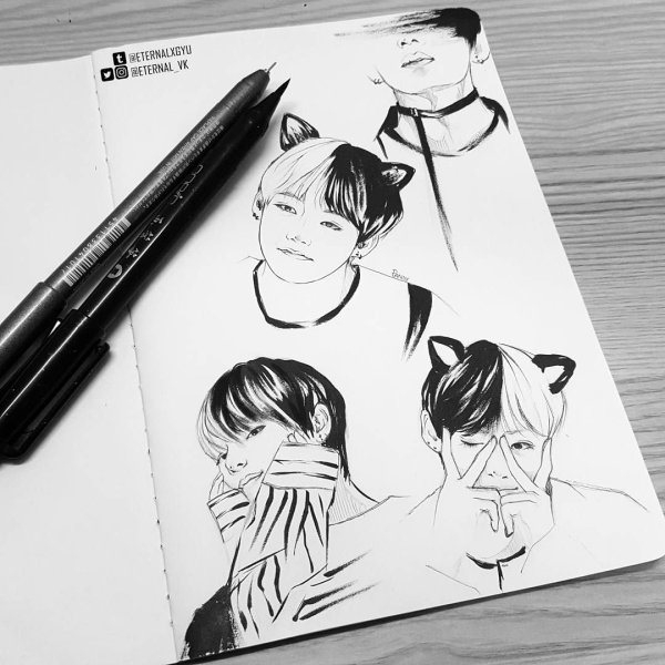 БТС черной ручкой