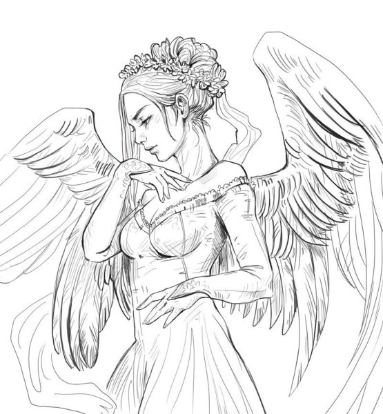 Раскраска ангел и демон