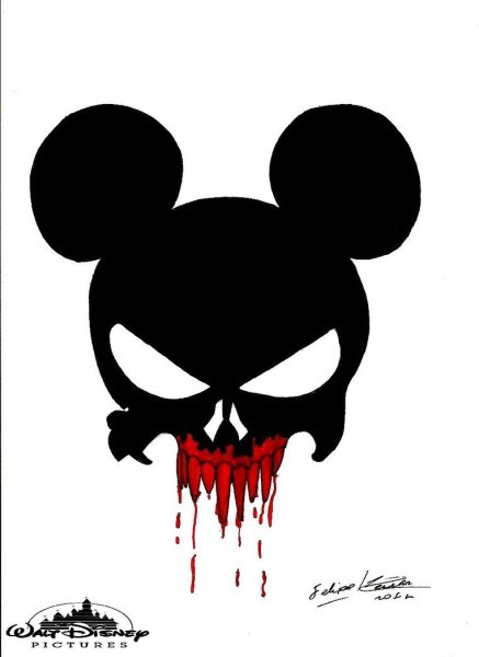 Страшное лицо Микки Мауса