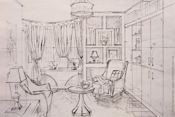 Интерьер карандашом