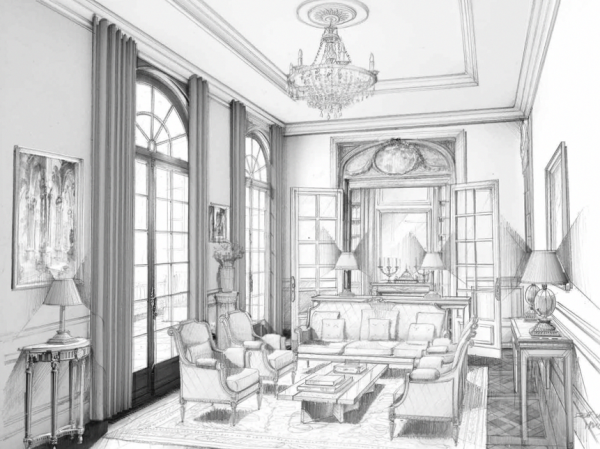 Интерьер рисунок