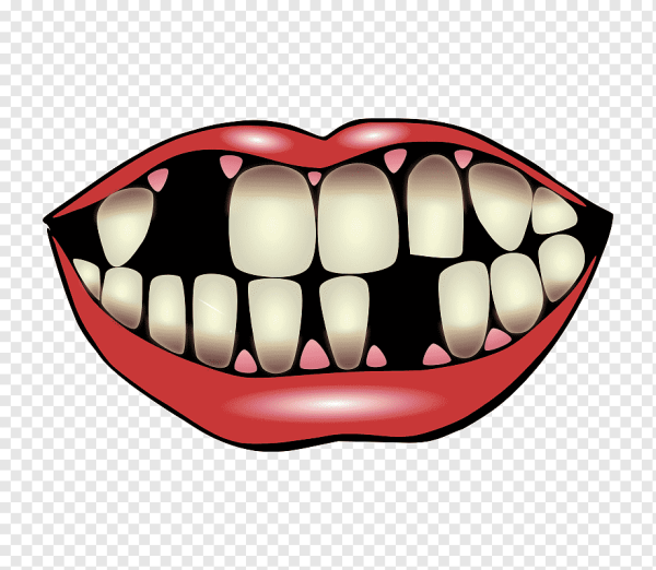 Улыбающийся рот с клыками
