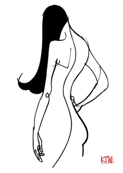 Женский силуэт скетч