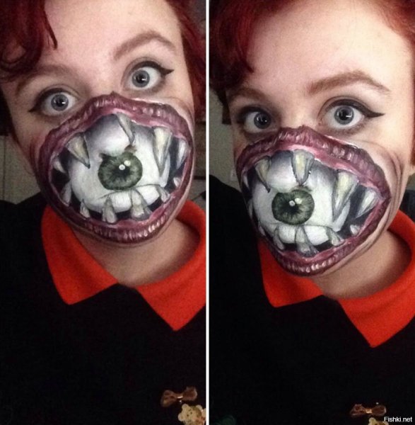 Аквагрим на Хэллоуин жуткий
