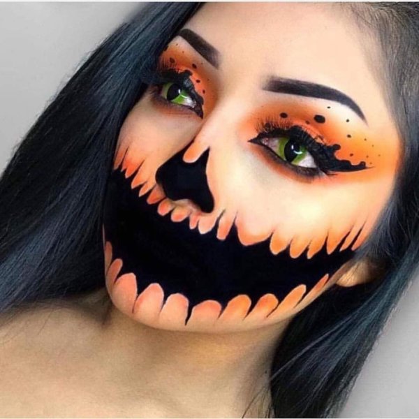 Рисунки на лице на Хэллоуин для девушек