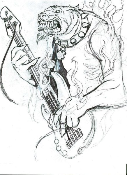 Электрогитара тату эскиз