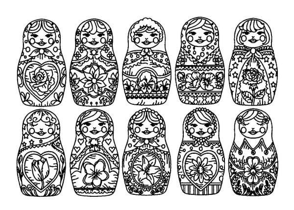 Раскраска Матрешка