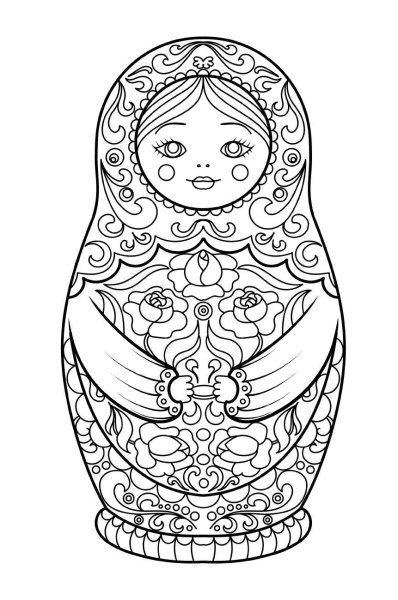 Раскраска антистресс Матрешка