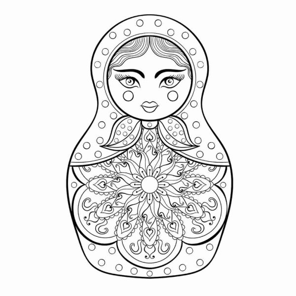 Раскраска Матрешка