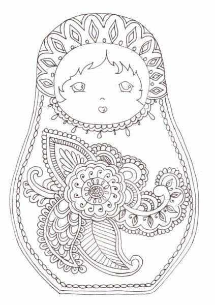 Раскраска антистресс Матрешка