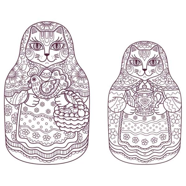 Матрешка для раскрашивания антистресс