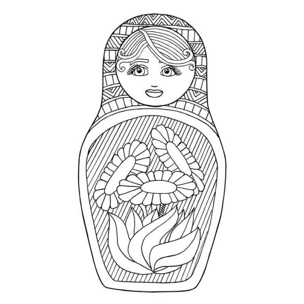 Раскраска Матрешка