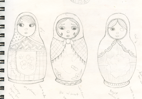 Матрёшка рисунок карандашом