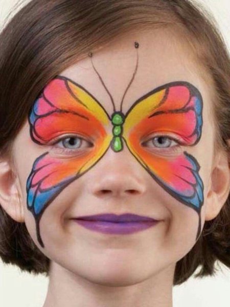 Аквагрим на лице пошагово