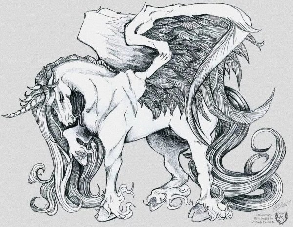 Единорог набросок