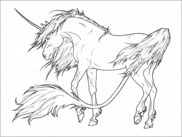 Единорог карандашом для срисовки