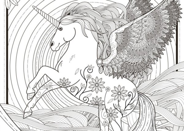 Раскраска антистресс Единорог