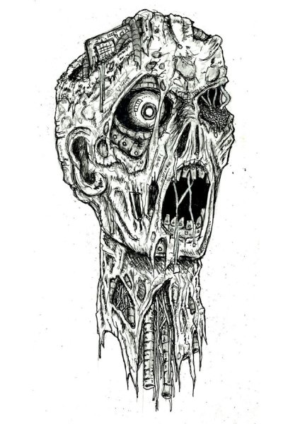 Скетчи карандашом зомби