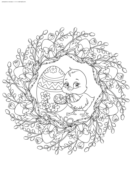 Пасхальное яйцо раскраска антистресс