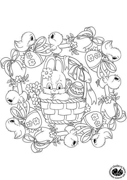 Пасхальные раскраски для детей антистресс
