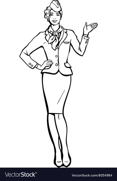 Нарисовать стюардессу