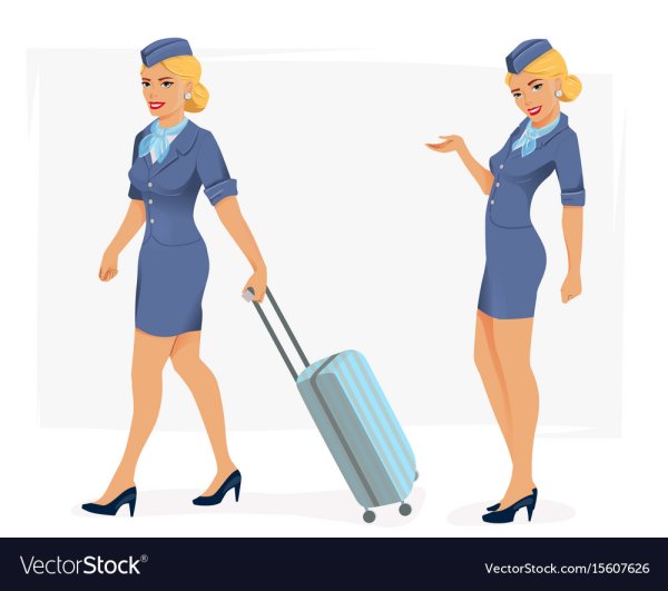 Стюардесса в самолете рисунок