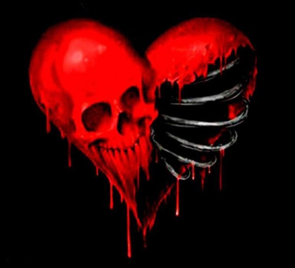 Сердце нарисованное кровью