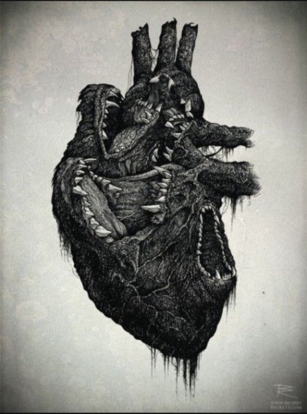 Кровавое сердце человека