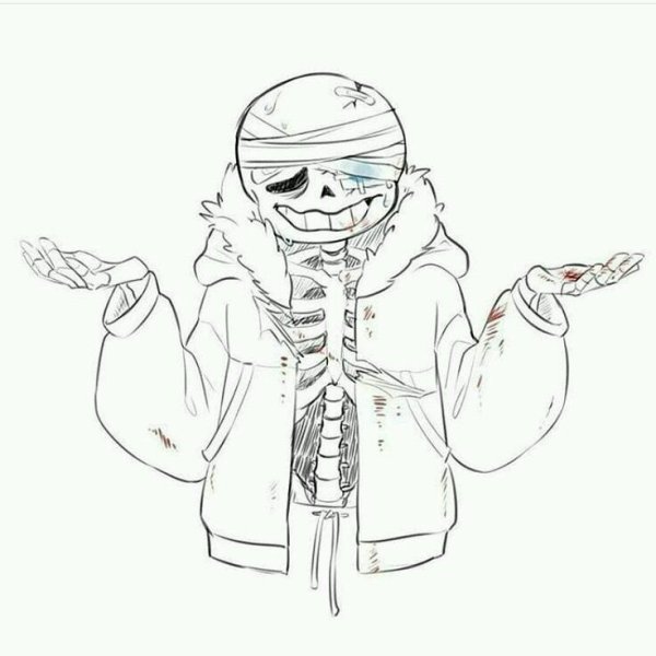 Скелет рисунок андертейл