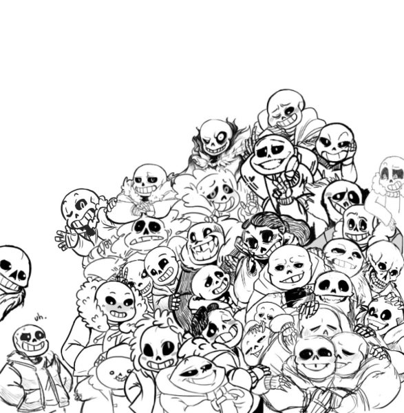 Раскраски андертейл ау Сансы